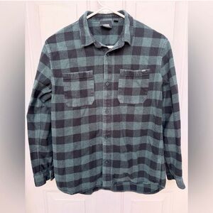 Vans Green Black Buffalo Plaid Flannel Button Shirt Youth XL Skate